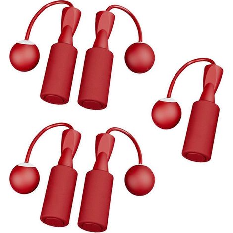 Kabelloses Springseil mit Gewichtsbällen, rotes kabelloses Abnehm-Springseil (1/5)