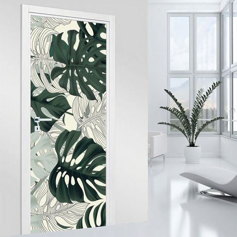 Stickers pour porte - Feuilles - 73 x 205 cm - Adhésif MAT (1/2)