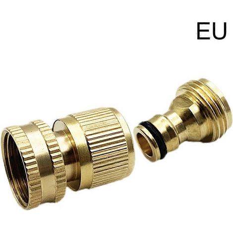 Schnellkupplungs-Schlauchverbinder aus Messing, 3/4 Zoll, einfach zu installieren, Schnellkupplung, männlich und weiblich, europäische Ausführung, für Garten und Bewässerung.