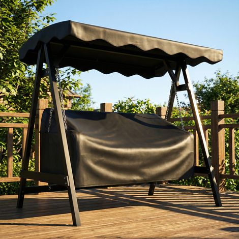 Housse pour balancelle de jardin 3 places. Housse de protection imperméable. Résistante au vent et aux UV. Tissu Oxford 420D.