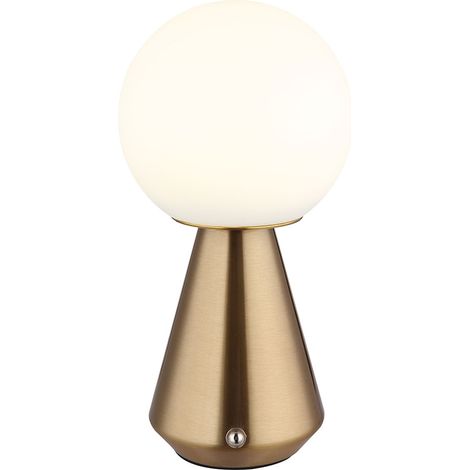 Lampada da tavolo Lampada da tavolo ricaricabile USB CCT color rame Lampada da comodino Touch dimmer, opale, LED 1,5W 140Lm bianco caldo-bianco freddo, DxH 12x23,5 cm