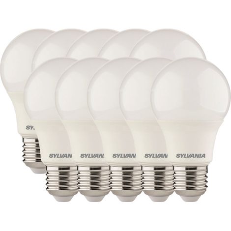 Klassische LED-Glühbirnen, Mehrfachrichtung, 8W Warmweiß E27, Packung zu 10 - Sylvania