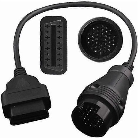 OBD2/OBD II 38-poliger auf 16-poliger Diagnoseadapter für Mercedes (38-poliger OBD-Stecker, schwarz) (1/5)