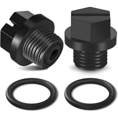 Black drain plugs 2pcs - Reference SPX1700FG with O-ring - Hayward Super Pump/PowerFlo/MaxFlo swimming pool pump replacement - Waterproof - Swimming pool owners (1/4)
