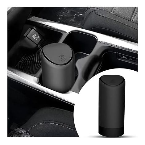 SHINING HOUSE Bote de basura para coche con tapa de silicona, bote de basura pequeño para coche con tapa, bote de basura de silicona lavable para coche con tapa, mini botes de basura a prueba de fugas (1/5)