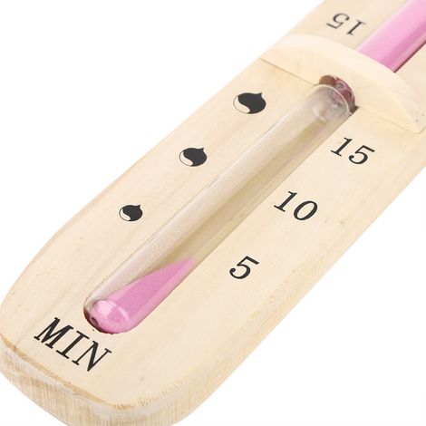 Sablier Sauna - Timer 15 Minutes Mur Bois Naturel 33cm Accessoires Salle Bain Salon Café (1/5)