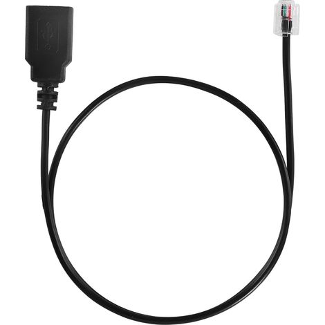 RJ11 vers USB Adaptateur Câble, 60cm RJ11 6P4C Mâle vers USB Femelle Câble Connecteur pour Téléphone Communication Télécopieur Modems (Noir) (1/5)