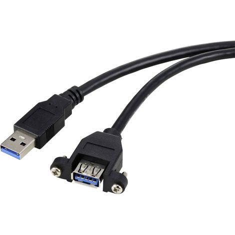 Renkforce Câble USB USB 3.0 USB-A mâle, USB-A femelle 1.00 m noir pour encastrement, vissable RF-5720388 C879012