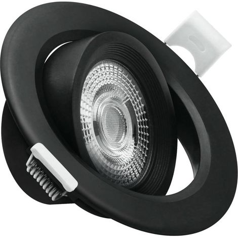 Aro LED basculante redondo (7W 3CCT 560lm) IP20 Ø9x3,8cm color negro