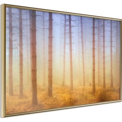 Affiche Murale Encadrée "Fog or Smoke" 45 x 30 cm Or
