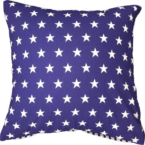 Kissenbezug 50x60 R006 weiß marineblau Sterne Streifen 51N 52N
