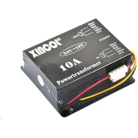 pair Reducteur De Tension DC/DC 24V à 12V 10A transformateur Convertisseur de tension 24 V DC à 12 V DC Portable Alimentation modulaire étanche Régulateur de Volt pour Auto Moto véhicule automobile