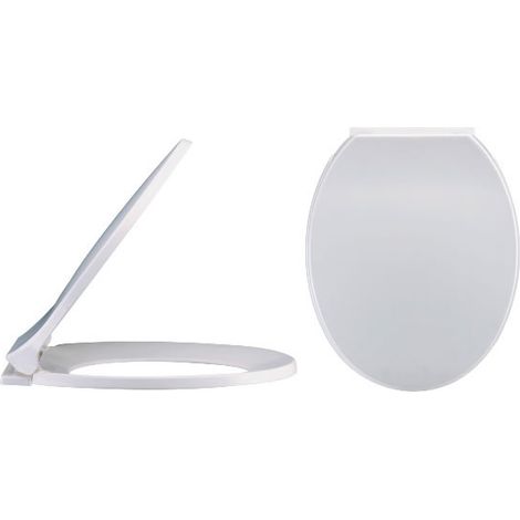 Milano Richmond – White Bathroom Toilet WC Seat with Bottom Fix Soft Close Hinges - 350mm x 420mm (1/2)
