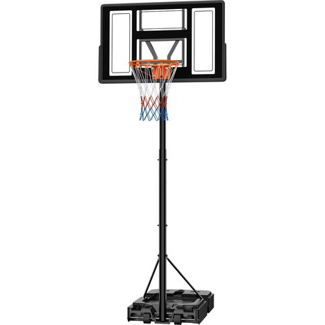Panier basket portable, hauteur réglable 1,35 à 3,05 m, système but avec roulettes, enfants adolescents adultes, allées piscines (1/5)