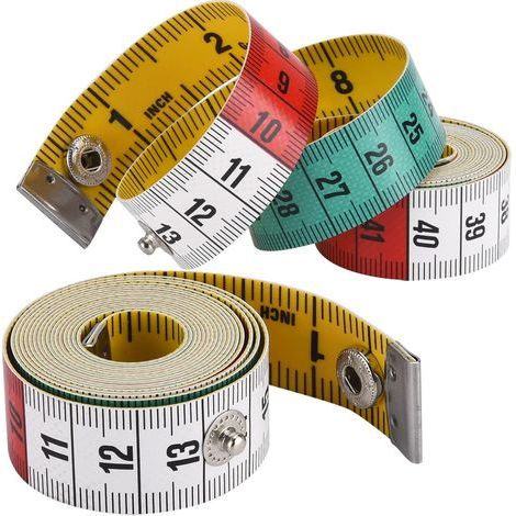 Cinta métrica de costura de 2 piezas, cinta métrica para medidas corporales, cinta métrica de sastre de 150 cm/60 pulgadas, cinta métrica de costura de doble cara con botón (1/5)