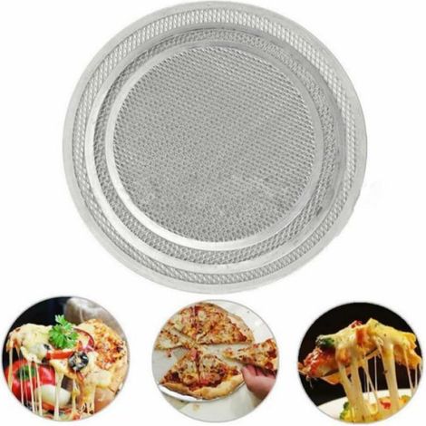 1 Plaque à pizza, aluminium perforé, revêtement antiadhésif, bord roulé, four domestique et commercial (1/5)