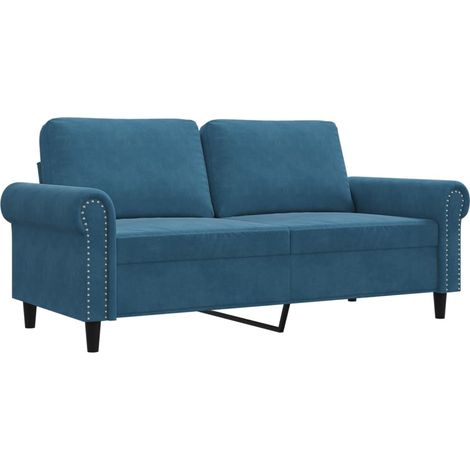 Canapé à 2 places,Sofa pour Salon,Banquette Bleu 140 cm Velours CFW289383