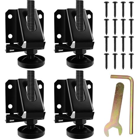 Lot de 4 pieds de nivellement robustes avec écrous hexagonaux Ajustables pour armoires, tables, étagères et établis (1/5)