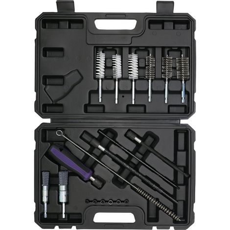 Kit Nettoyage Injecteur pour siège d'injecteur et Arbre d'injecteur 19 pièces, Buses d'injection avec brosses de Nettoyage en Fil d'acier et brosses en Nylon (1/5)
