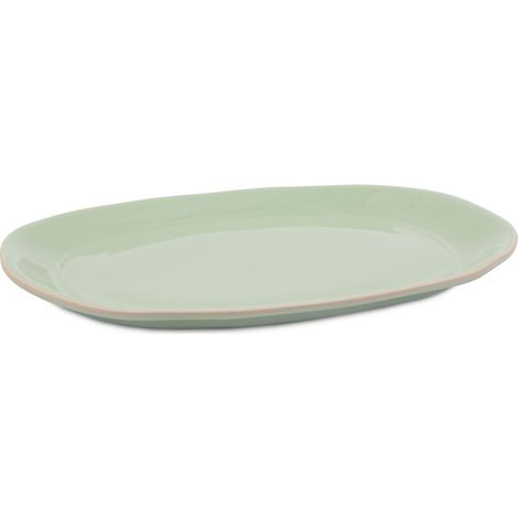 Jamie Oliver Big Love Feast - Grande piatto rotondo verde da forno a tavola, centro de tavola de gres durevole screziato, vassoio da portata per arrosti, insalate, forno, microonde, lavabile in lavast