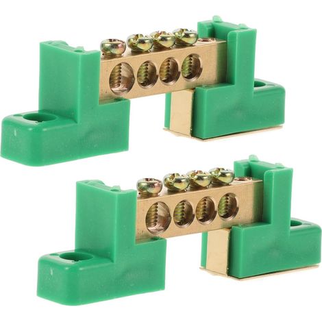 Barres Sécurisée la 4 Bornes Cuivre en Terre Mise pour 2pcs de de Fils Distribution Électrique et Mise D'équipements (1/5)