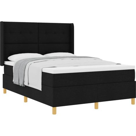 Maison Exclusive - Boxspringbett mit Matratze Schwarz 140 x 190 c