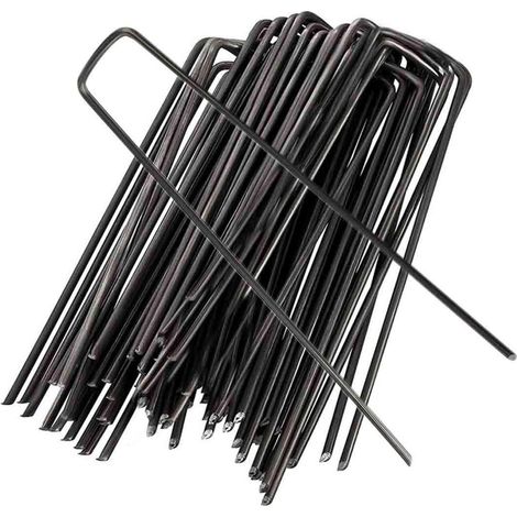 Piquets De Jardin - Acier Galvanisé Calibre 11 - 15,2 cm - Pour Toiles Anti-mauvaises Herbes Paysagères Et Films De Couverture - 30 Pièces
