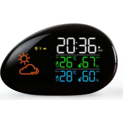 Station Météo Radio Pilotée - Capteur Extérieure et Intérieure - Température - Prévisions Météo - Humidité - Ecran Couleur LED - Horloge - Reveil 1539761mm (1/4)