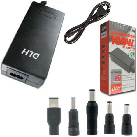 Alimentation secteur 100W universelle  DY-AI1290N pour Ordinateur portable ACER, ALIENWARE, APPLE, ASUS, DELL, EMACHINES, FUJITSU, GIGABYTE, HITACHI, HP COMPAQ, LENOVO, MEDION, MITAC, MSI, NEC, PACKAR
