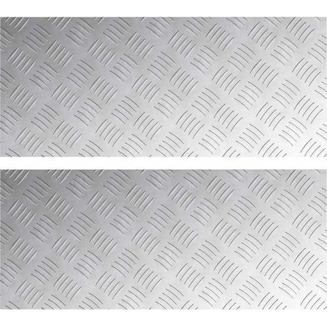 Plaques à damier 2 pcs Argent 70 x 30 cm Aluminium CFW381887 (1/5)