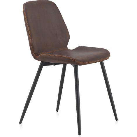 Dunkelgrauer Polsterstuhl mit schwarzen Metallbeinen, 2er-Pack (1/5)