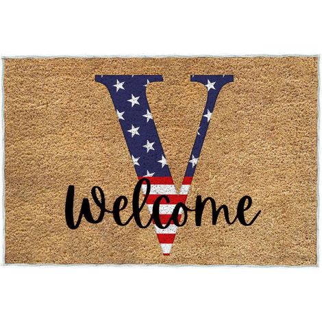Tapis De Seuil - Tapis D'Entrée Patriote - 60 x 40 cm - Velours Cristal - Anti-Dérapant PVC - Intérieur Extérieur - 1 Pièce (1/4)