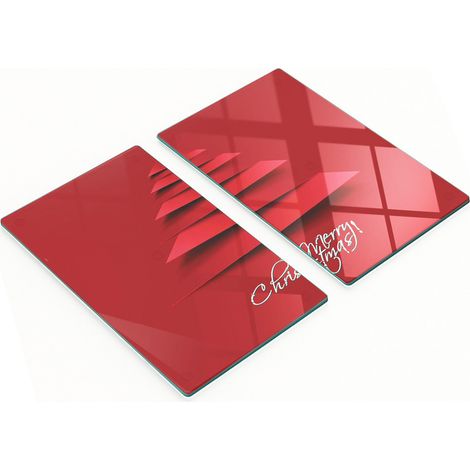 Tableros de vidrio decorativos multifuncionales con estampado de 谩rbol de Navidad, 2x30x52 cm.