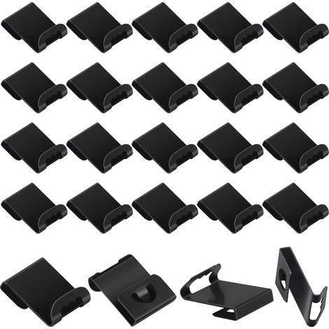 Lot de 20 clips de suspension pour cadre photo - Pour accrocher des cadres photo de 2 à 3 mm - Noir (1/5)