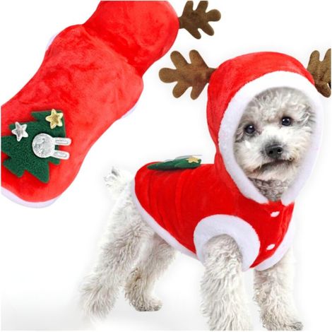 Vêtements pour chien veste d'hiver de Noël pour l'hiver gilet chaud rouge