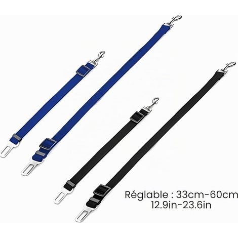 Harnais Voiture Chien, Bleu et Noir, 42-70cm Ceinture Chien Voiture, Laisse (1/4)