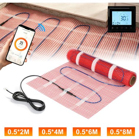 TolleTour Calefacción Eléctrica por Suelo Radiante 150 W/m², Malla Calefactora 2 m² con Termostato WiFi, Kit para Baldosas (1/4)
