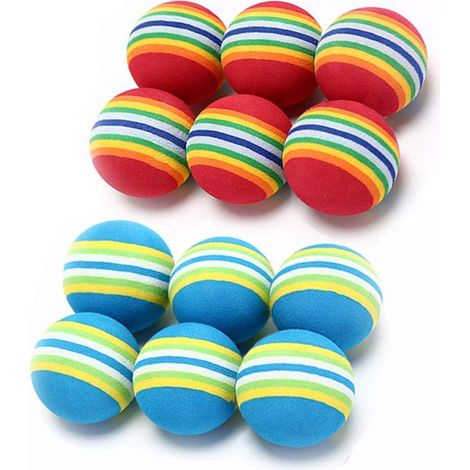MINKUROW 12 Piezas 2 Colores Gato Arco Iris Bolas De Juguete Suave Espuma Eva Gato Juguete Interactivo, Cachorro Gatito Bolas De Juguete Actividad Caza Juego Tranquilo Bola De Esponja (1/4)