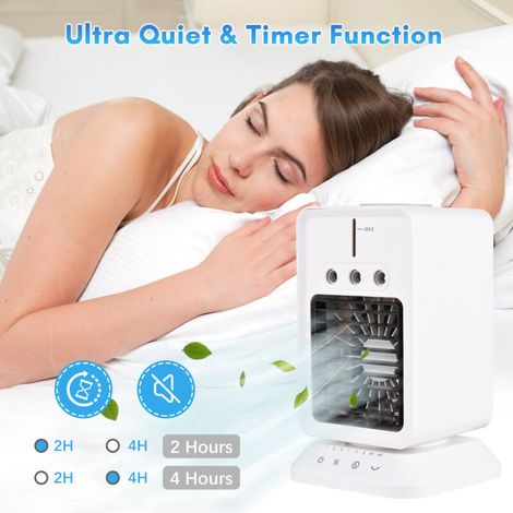 Mini condizionatore d'aria USB, ventilatore, umidificatore, 3 velocità regolabili, timer, per ufficio, camera da letto, campeggio - ALTRO (1/3)