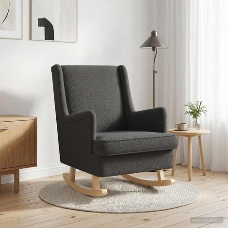 vidaXL Chaise à bascule Gris foncé 62 x 80 x 85 cm Bouclé (1/5)
