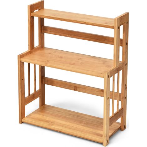 Especiero de 3 niveles 41,5 x 18 x 50 cm ajustable para un almacenamiento moderno y práctico fabricado en bambú natural 200020771