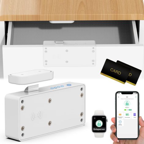 Serrure de meuble électronique, intelligente, avec application NFC, sécurité enfant cachée, serrure de tiroir RFID, pour boîte aux lettres, armoire de rangement (1/5)