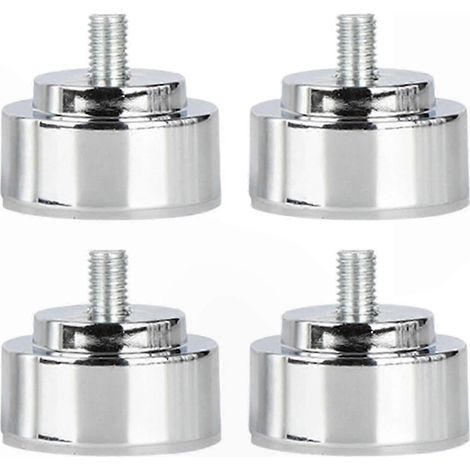 Pieds métalliques robustes réglables à filetage M10, compatibles avec les meubles, les lits, les tables et les armoires (paquet de 4) 26-27 pouces, argent, 3 cm. (1/5)