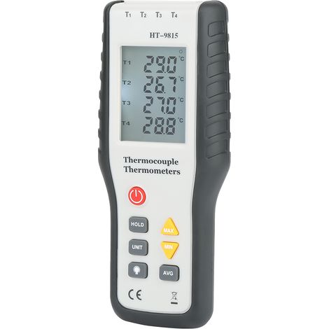 Thermomètre à sonde thermocouple numérique 4 canaux HT-9815, type K (1/5)