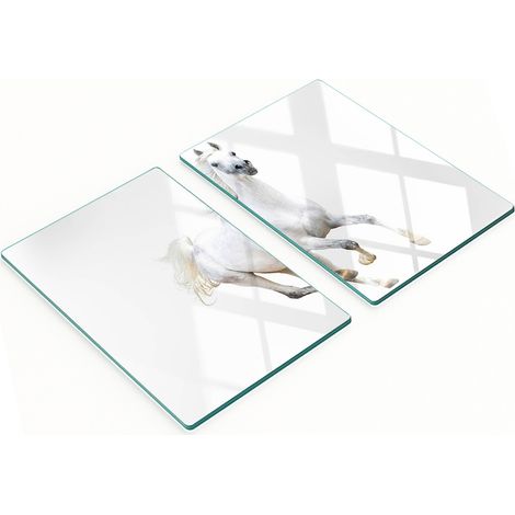 Pannelli decorativi multifunzionali in vetro temperato con cavallo arabo, 2x40x52 cm (1/5)
