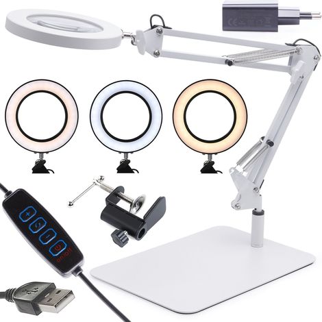 Lampada cosmetica da ufficio con base LED USB 12W + adattatore + supporto da tavolo 1
