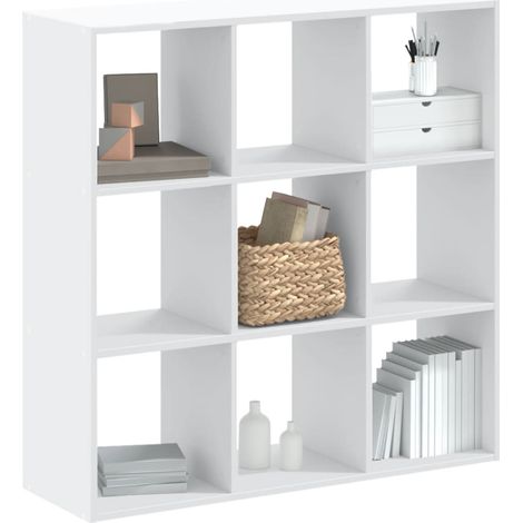 Bücherregal Weiß 102x32x102 cm Holzwerkstoff (1/5)