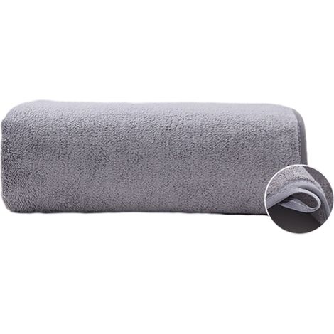 Toallas de baño grandes de terciopelo coral, gris muy claro. (1/5)