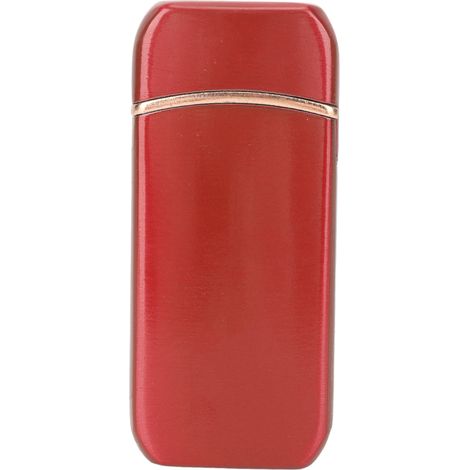 Briquet électrique d'extérieur coupe-vent sans flamme, rechargeable par USB double face, rouge (1/5)
