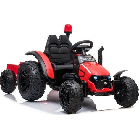 Trattore a batteria con rimorchio HZB-200 Luci a LED MP3 Rosso (1/5)